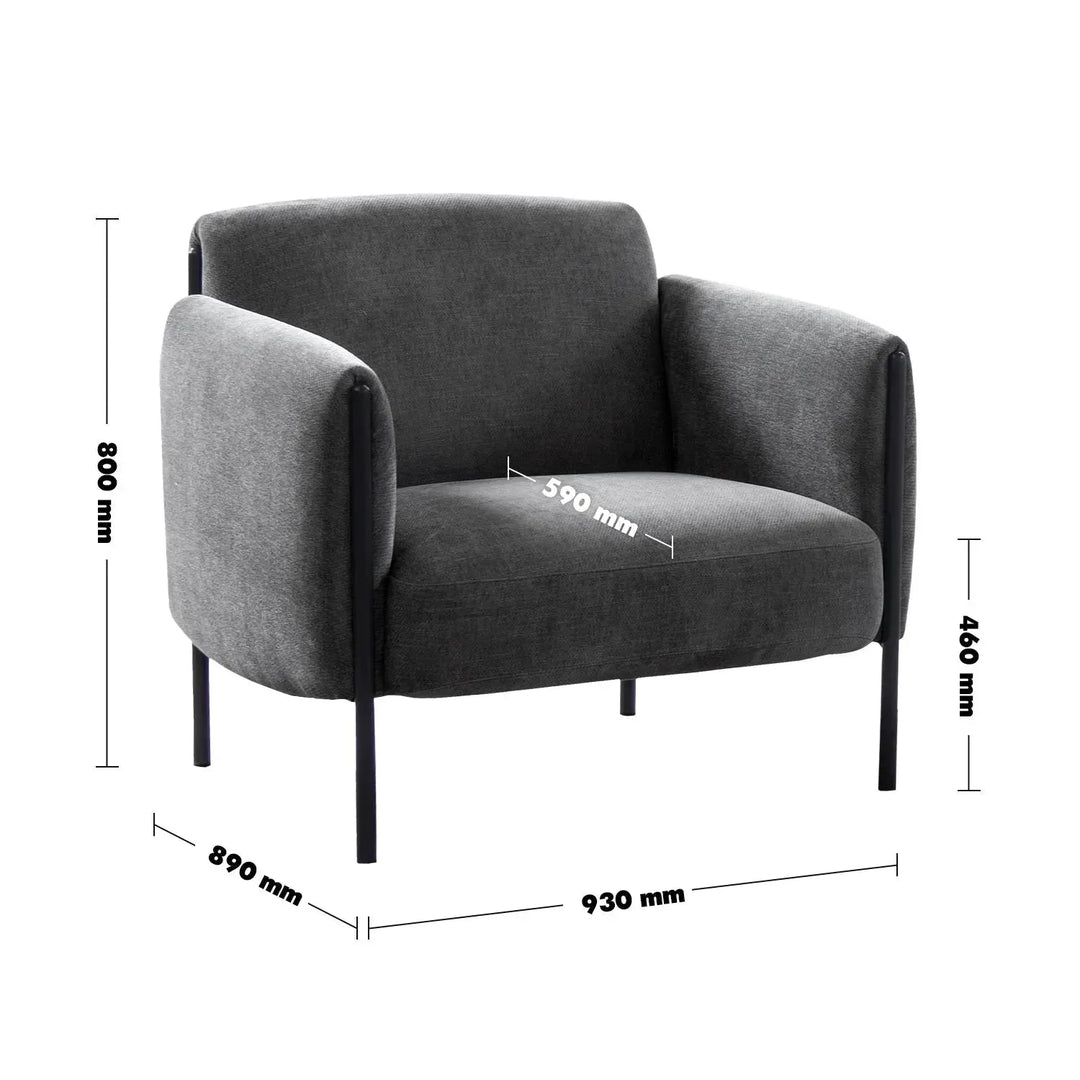 Modern mixed weave fabric 1 seater sofa mosaic size charts.