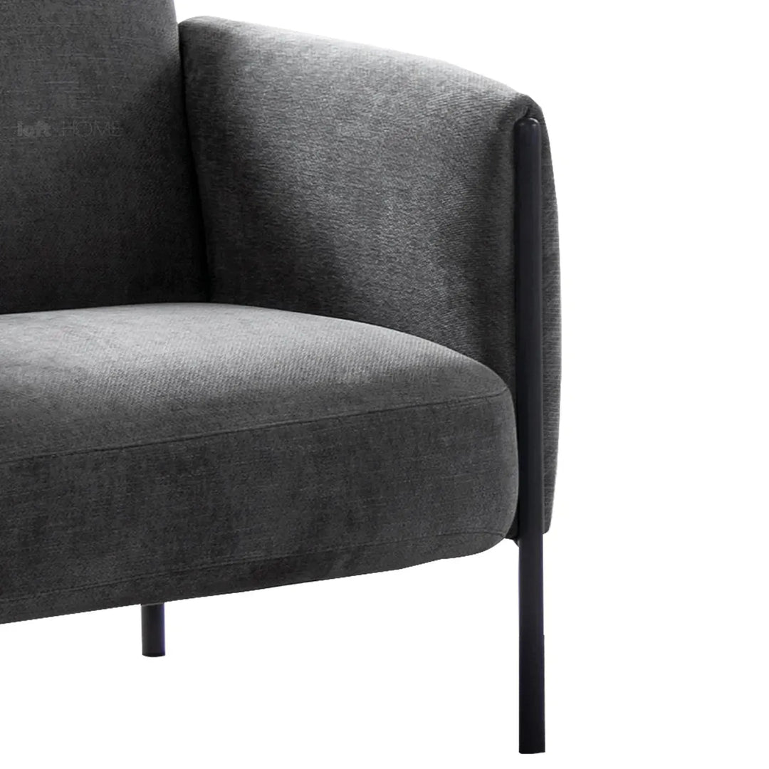 Modern mixed weave fabric 1 seater sofa mosaic color swatches.