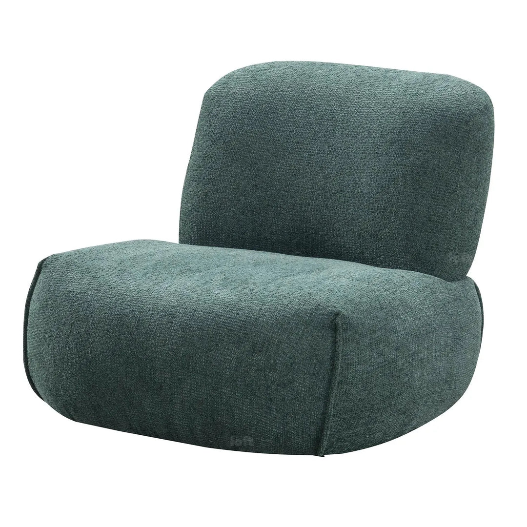 Cream mixed weave fabric revolving 1 seater sofa moss material variants.