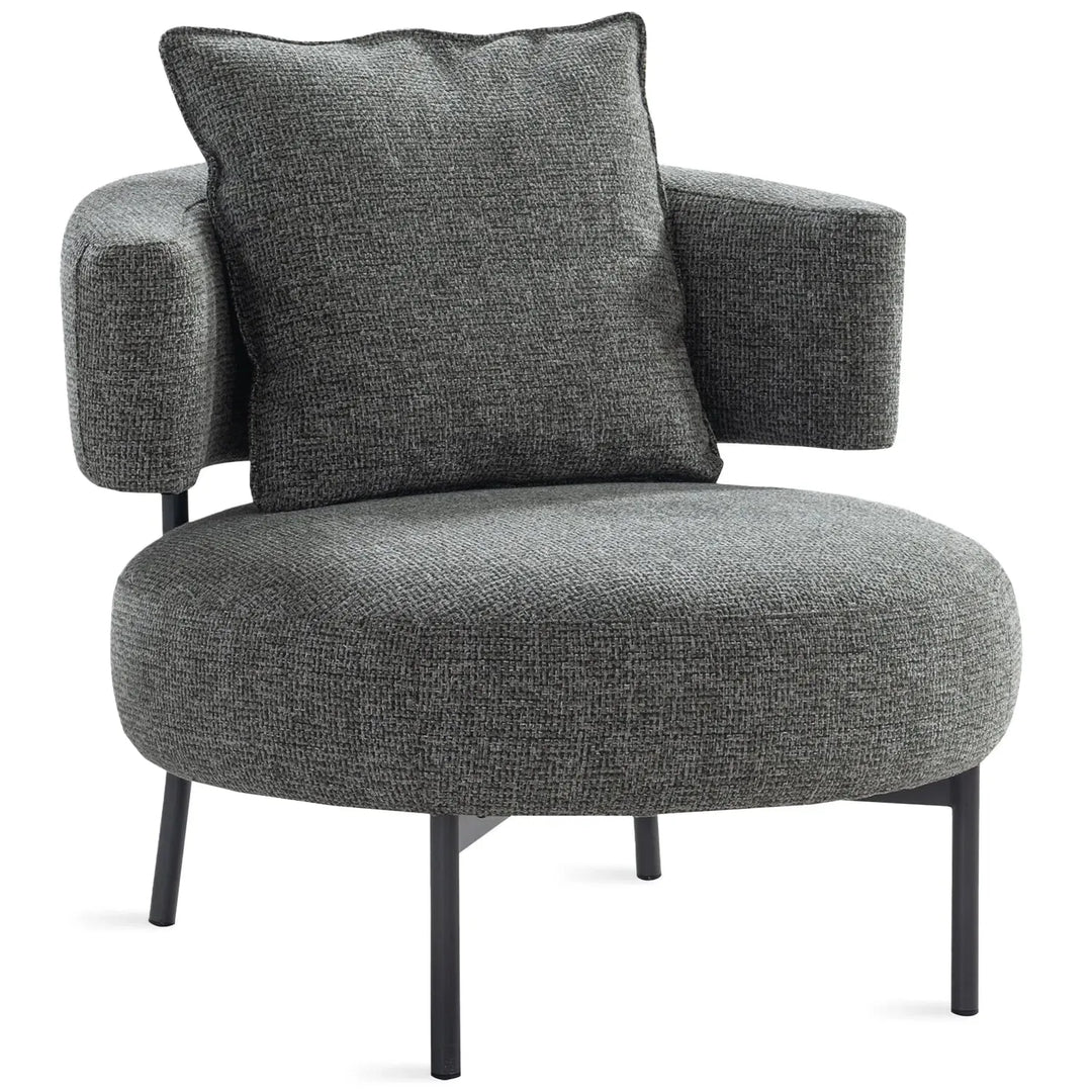 Modern mixed weave fabric 1 seater sofa nave in white background.