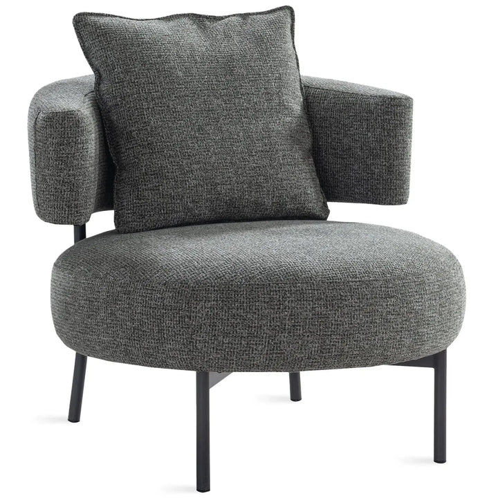 Modern mixed weave fabric 1 seater sofa nave in white background.