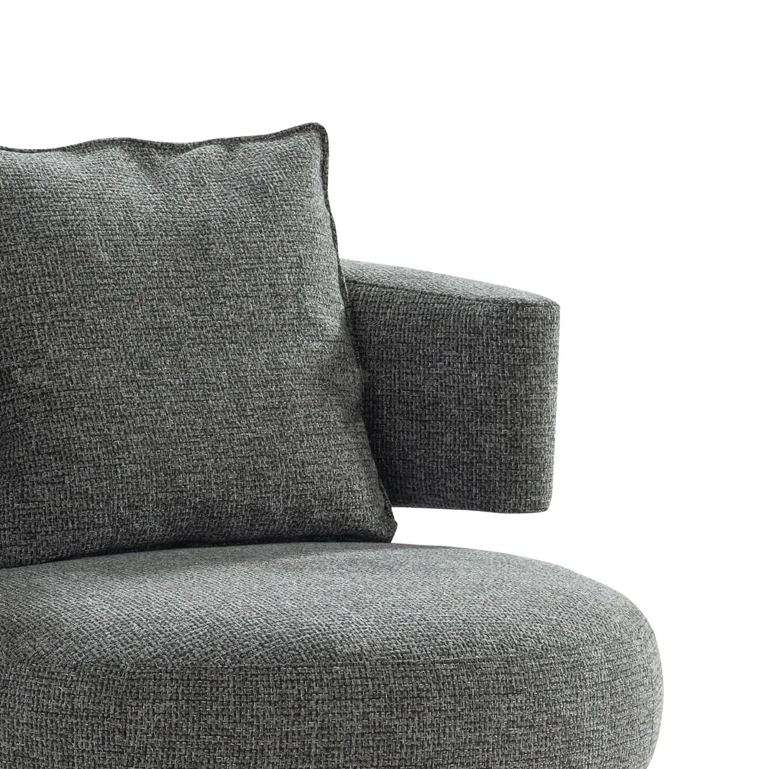 Modern mixed weave fabric 1 seater sofa nave color swatches.