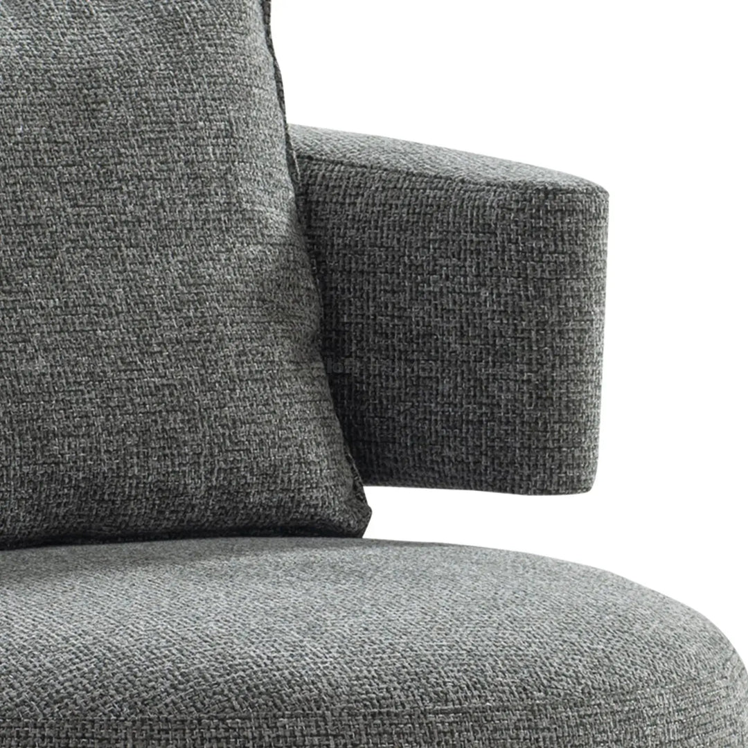 Modern mixed weave fabric 1 seater sofa nave with context.
