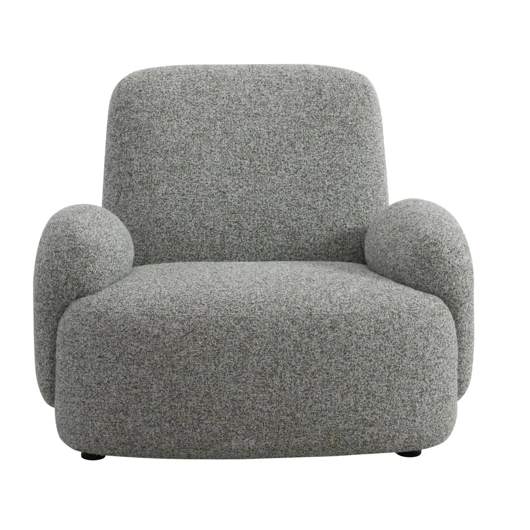 Cream mixed weave fabric revolving 1 seater sofa parapet color swatches.