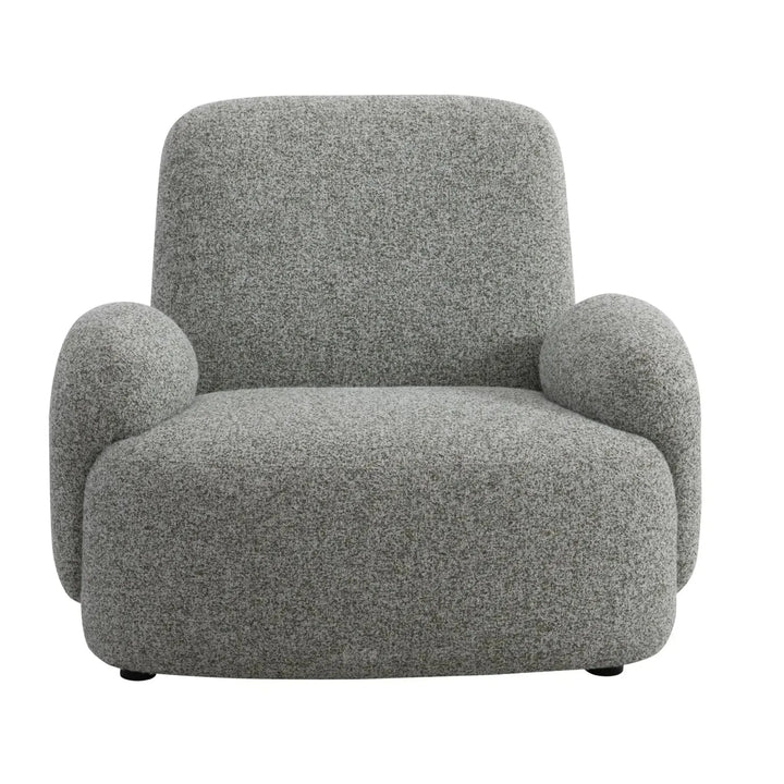 Cream mixed weave fabric revolving 1 seater sofa parapet color swatches.