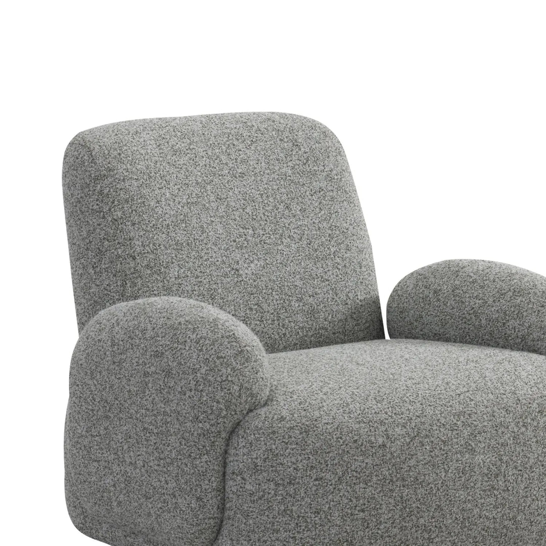 Cream mixed weave fabric revolving 1 seater sofa parapet material variants.