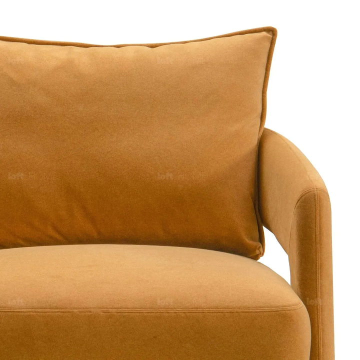 Modern suede fabric 1 seater sofa pheral environmental situation.