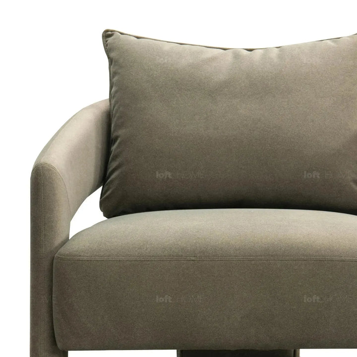 Modern suede fabric 1 seater sofa pheral situational feels.