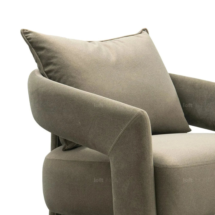 Modern suede fabric 1 seater sofa pheral layered structure.