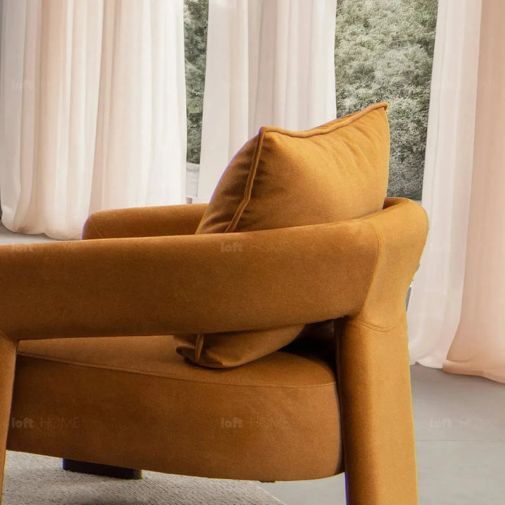 Modern suede fabric 1 seater sofa pheral detail 1.