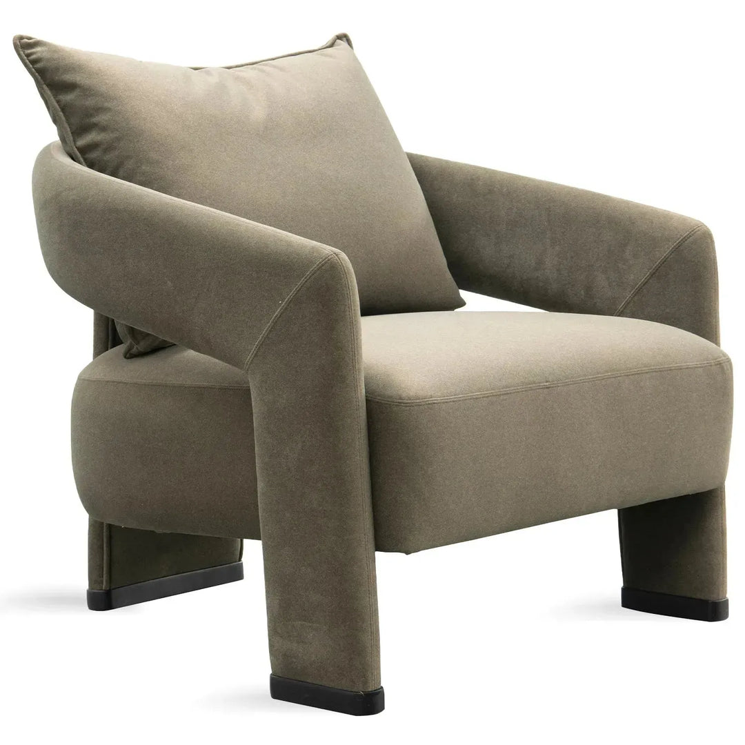 Modern suede fabric 1 seater sofa pheral detail 2.