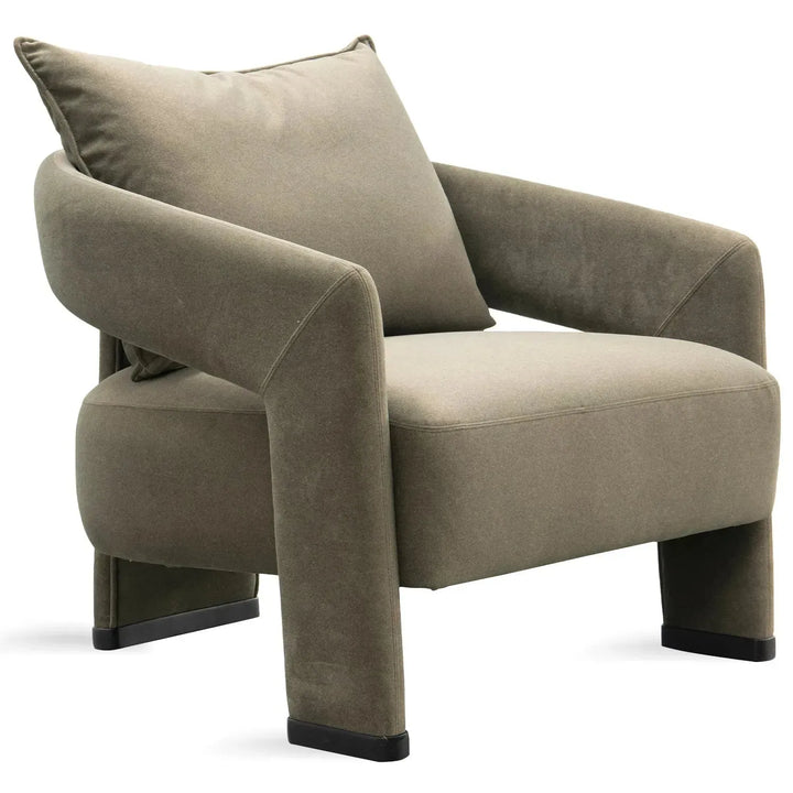 Modern suede fabric 1 seater sofa pheral detail 2.