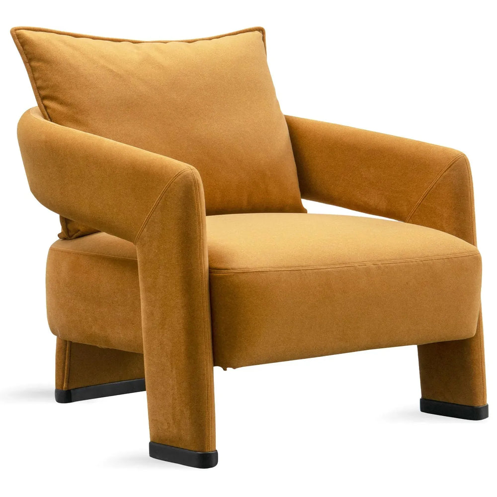 Modern suede fabric 1 seater sofa pheral in white background.