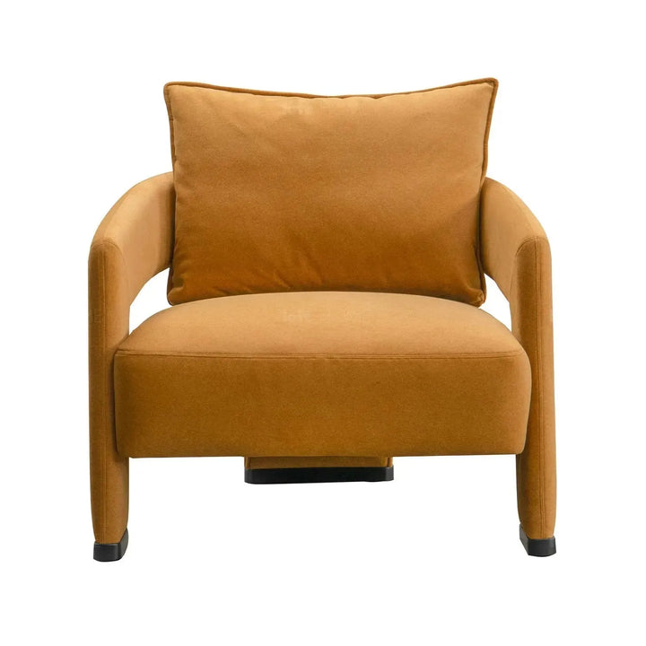 Modern suede fabric 1 seater sofa pheral material variants.