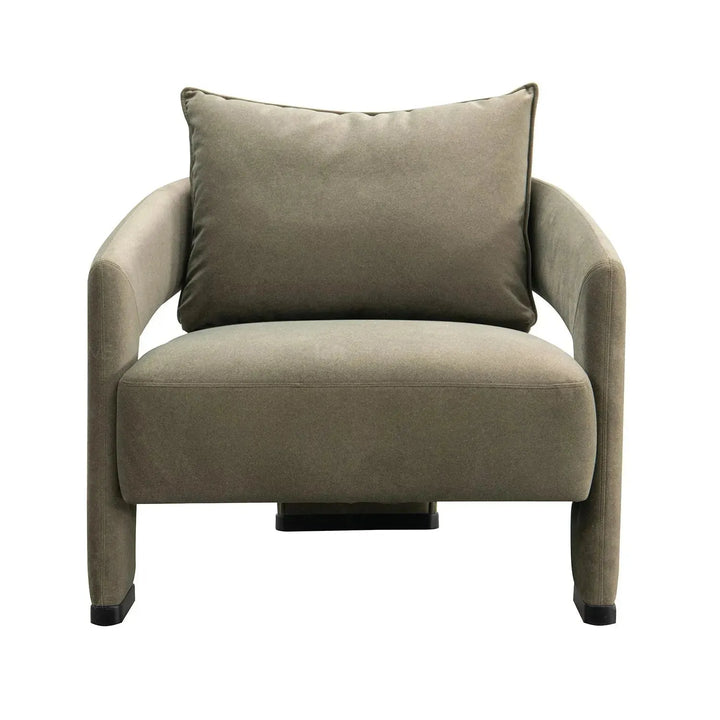 Modern suede fabric 1 seater sofa pheral in details.