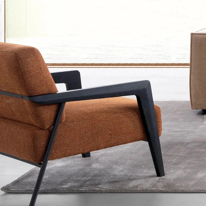 Modern mixed weave fabric 1 seater sofa sempre in details.