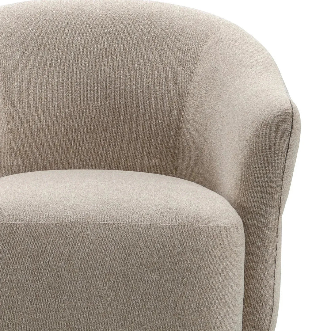 Modern mixed weave fabric revolving 1 seater sofa slate in details.