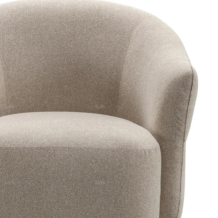 Modern mixed weave fabric revolving 1 seater sofa slate in details.