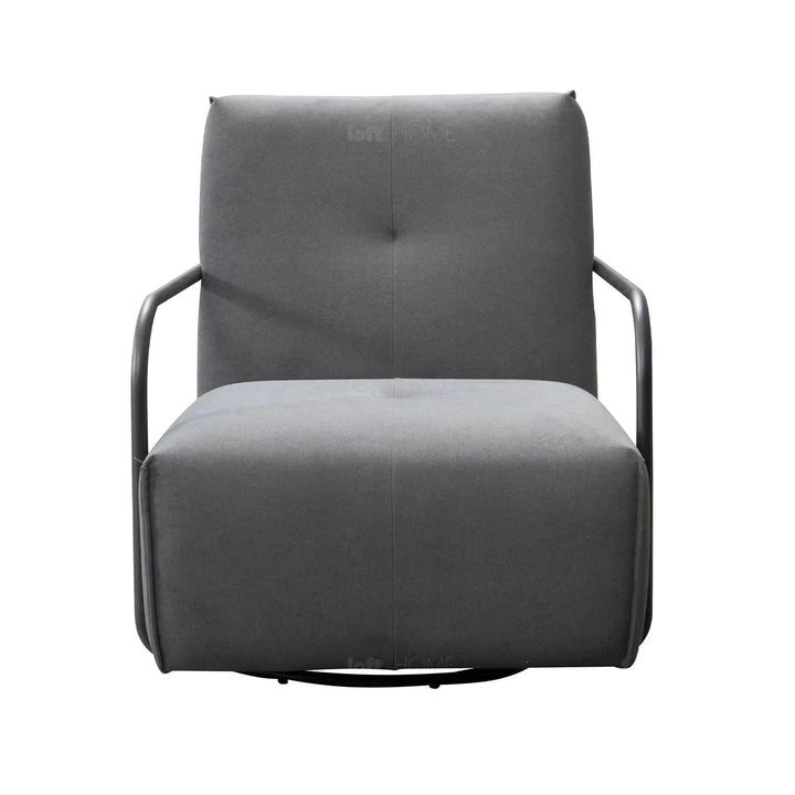 Modern mixed weave fabric revolving 1 seater sofa talc metal color swatches.