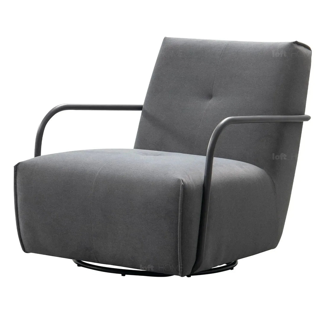 Modern mixed weave fabric revolving 1 seater sofa talc metal material variants.