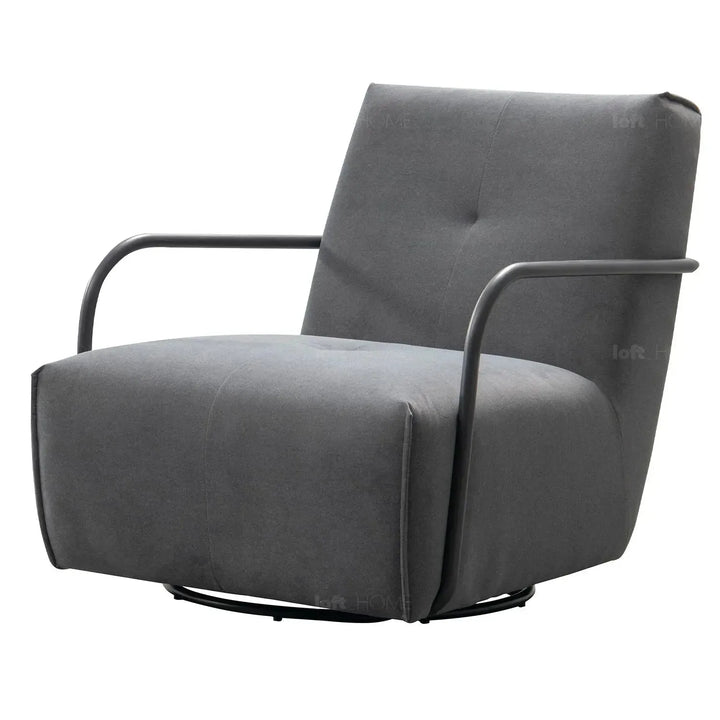 Modern mixed weave fabric revolving 1 seater sofa talc metal material variants.