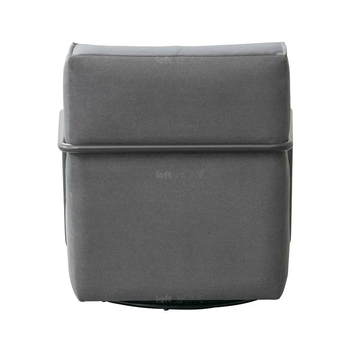 Modern mixed weave fabric revolving 1 seater sofa talc metal in real life style.