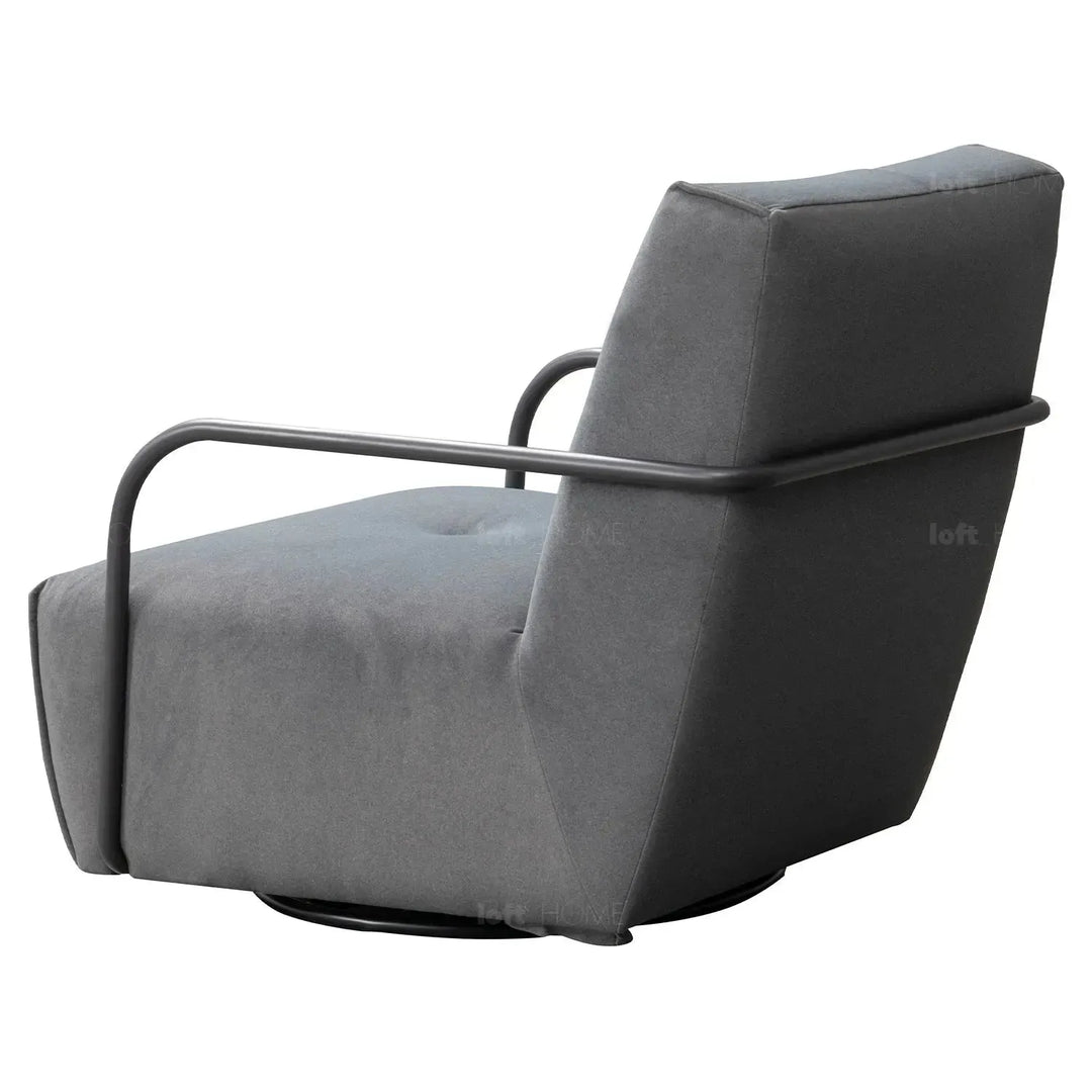 Modern mixed weave fabric revolving 1 seater sofa talc metal with context.