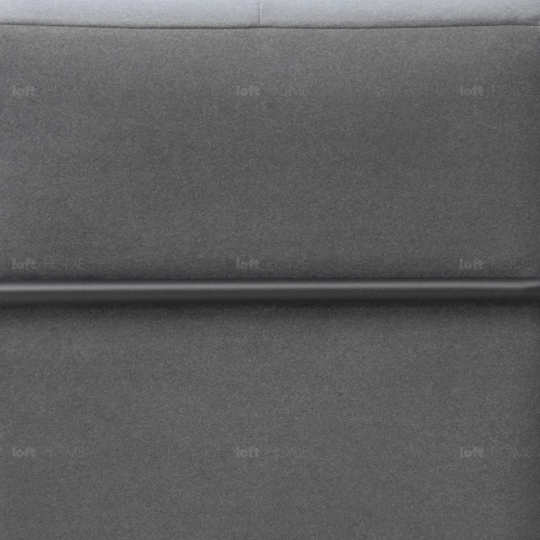 Modern mixed weave fabric revolving 1 seater sofa talc metal in close up details.