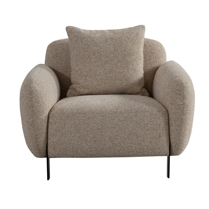 Modern mixed weave fabric 1 seater sofa talc material variants.