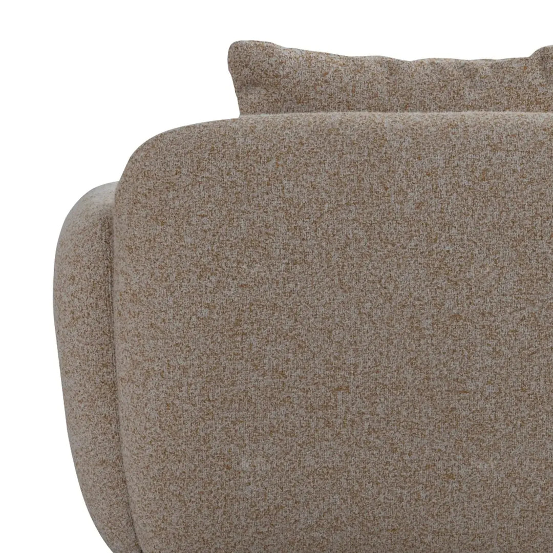 Modern mixed weave fabric 1 seater sofa talc in details.