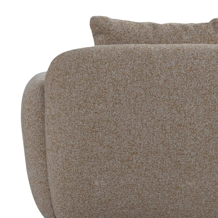 Modern mixed weave fabric 1 seater sofa talc in details.