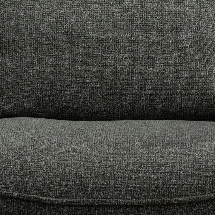 Modern mixed weave fabric 1 seater sofa turret in panoramic view.