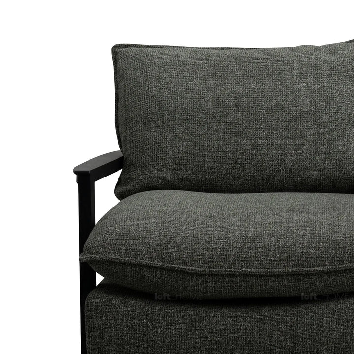 Modern mixed weave fabric 1 seater sofa turret material variants.