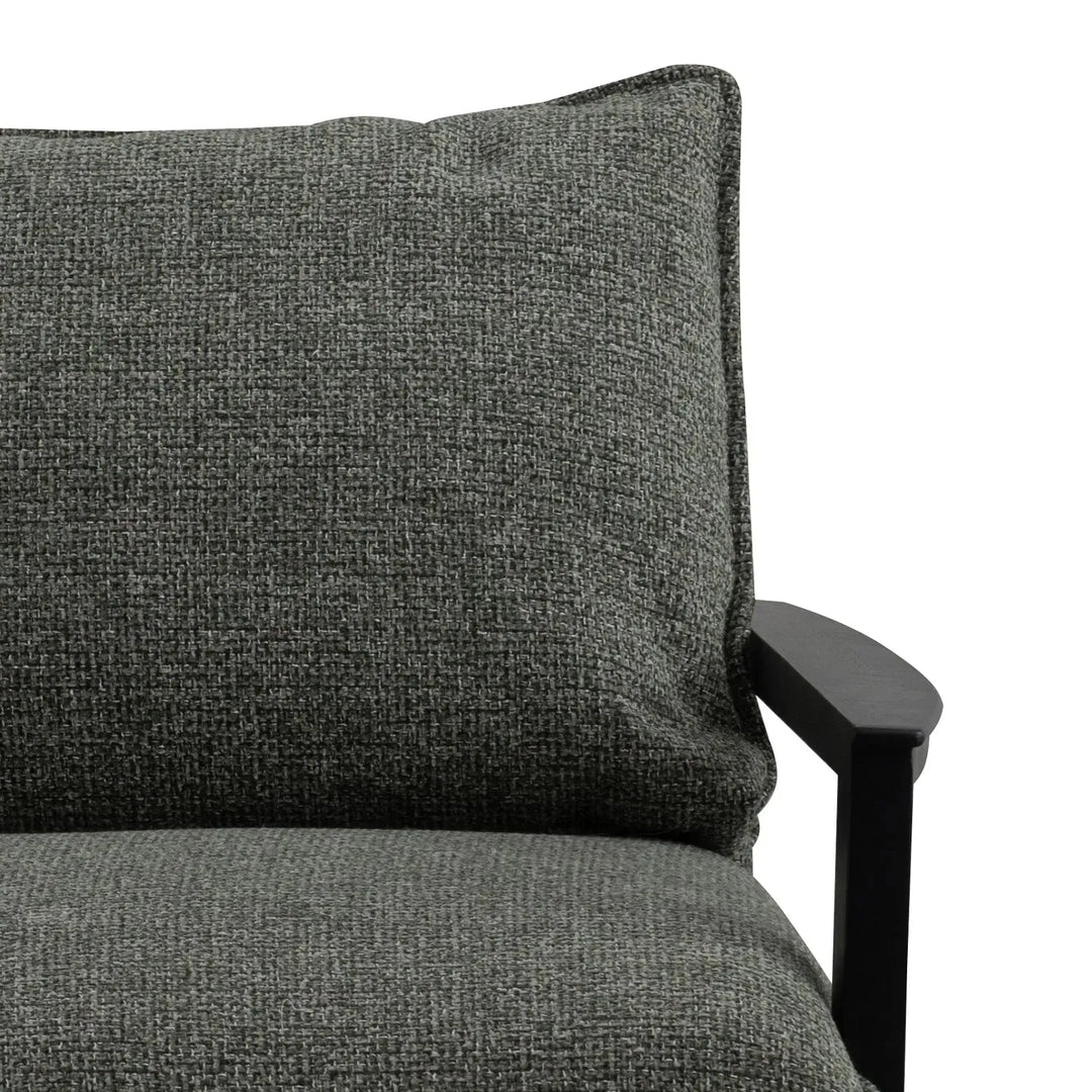 Modern mixed weave fabric 1 seater sofa turret in real life style.