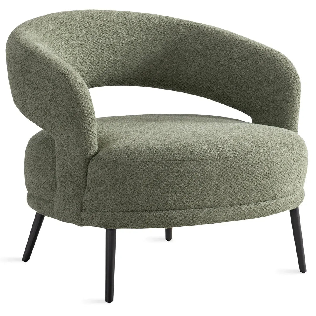 Modern mixed weave fabric 1 seater sofa yard in white background.