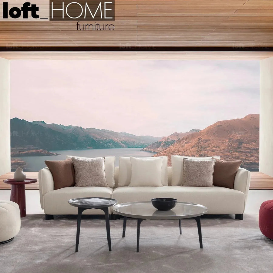 Modern fabric 4 seater sofa angler primary product view.