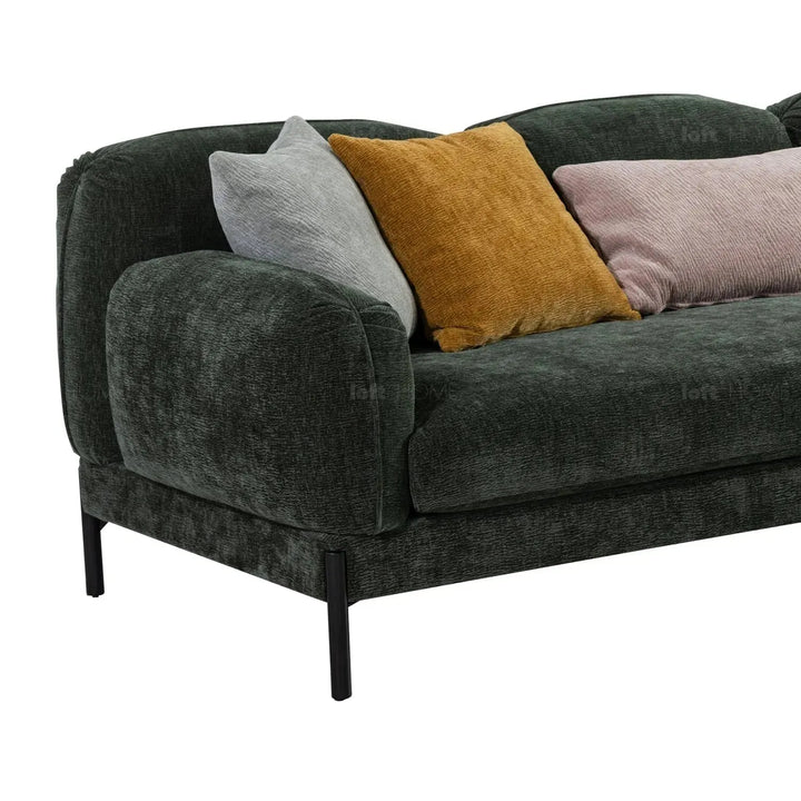Modern chenille velvet fabric 3.5 seater sofa nimbus color swatches.