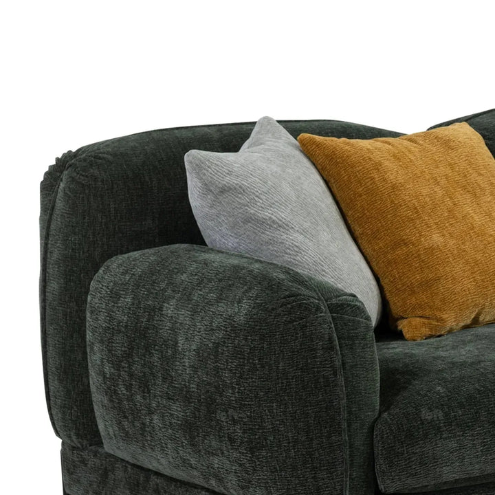 Modern chenille velvet fabric 3.5 seater sofa nimbus in details.