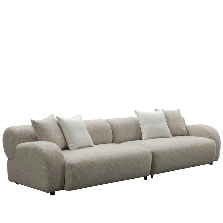 Modern mixed weave fabric 4 seater sofa ench color swatches.