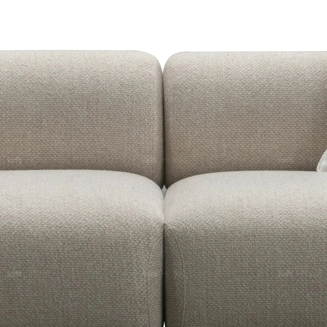 Modern mixed weave fabric 4 seater sofa ench in details.