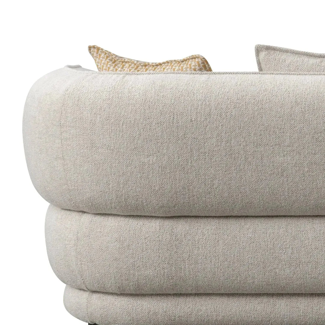 Modern mixed weave fabric 4 seater sofa manor in details.