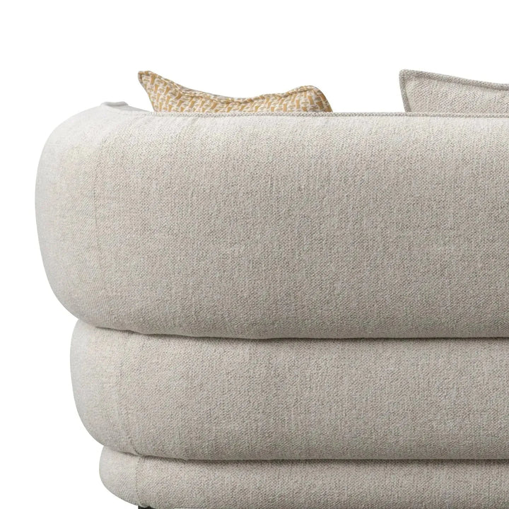 Modern mixed weave fabric 4 seater sofa manor in details.
