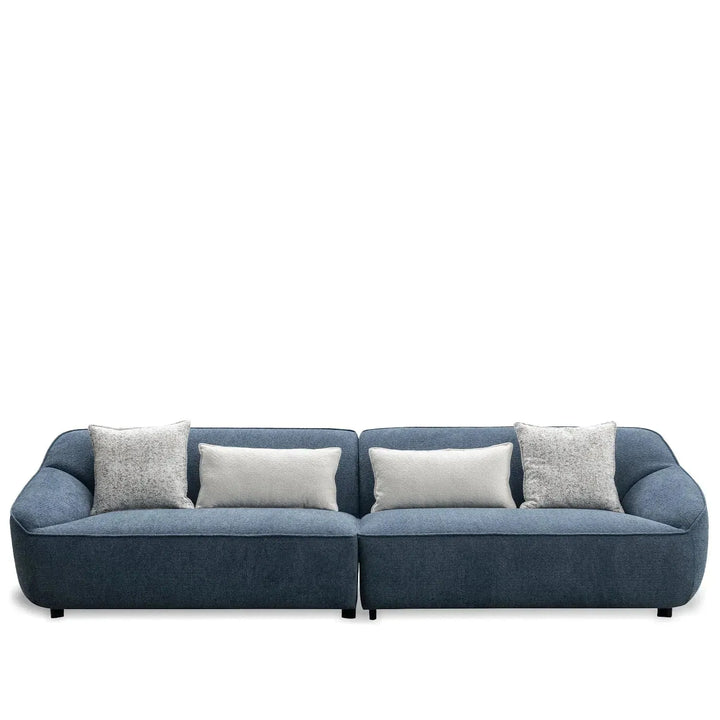 Modern mixed weave fabric 4 seater sofa nep in white background.