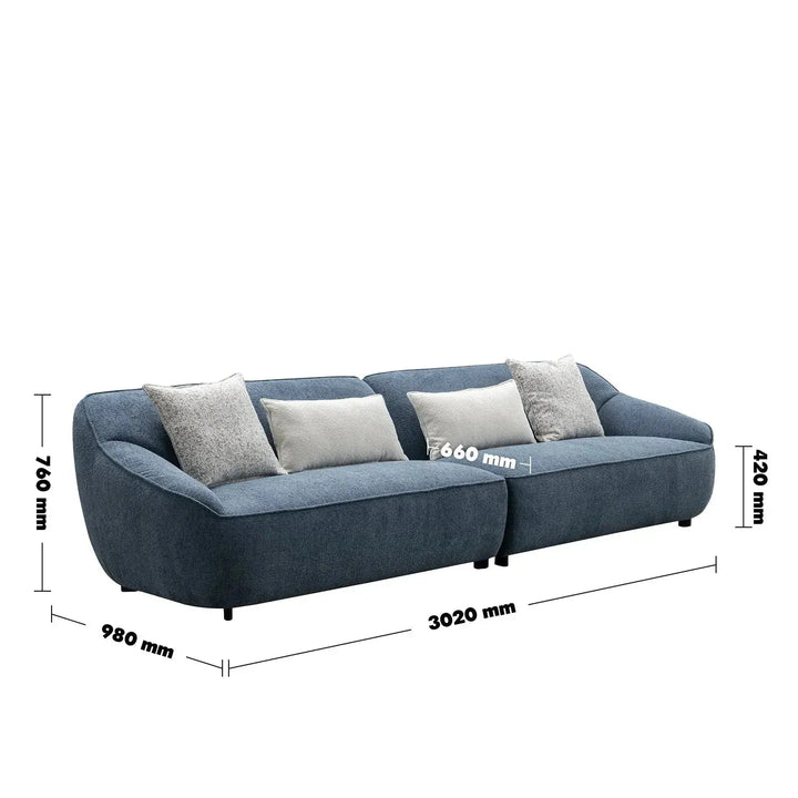 Modern mixed weave fabric 4 seater sofa nep size charts.