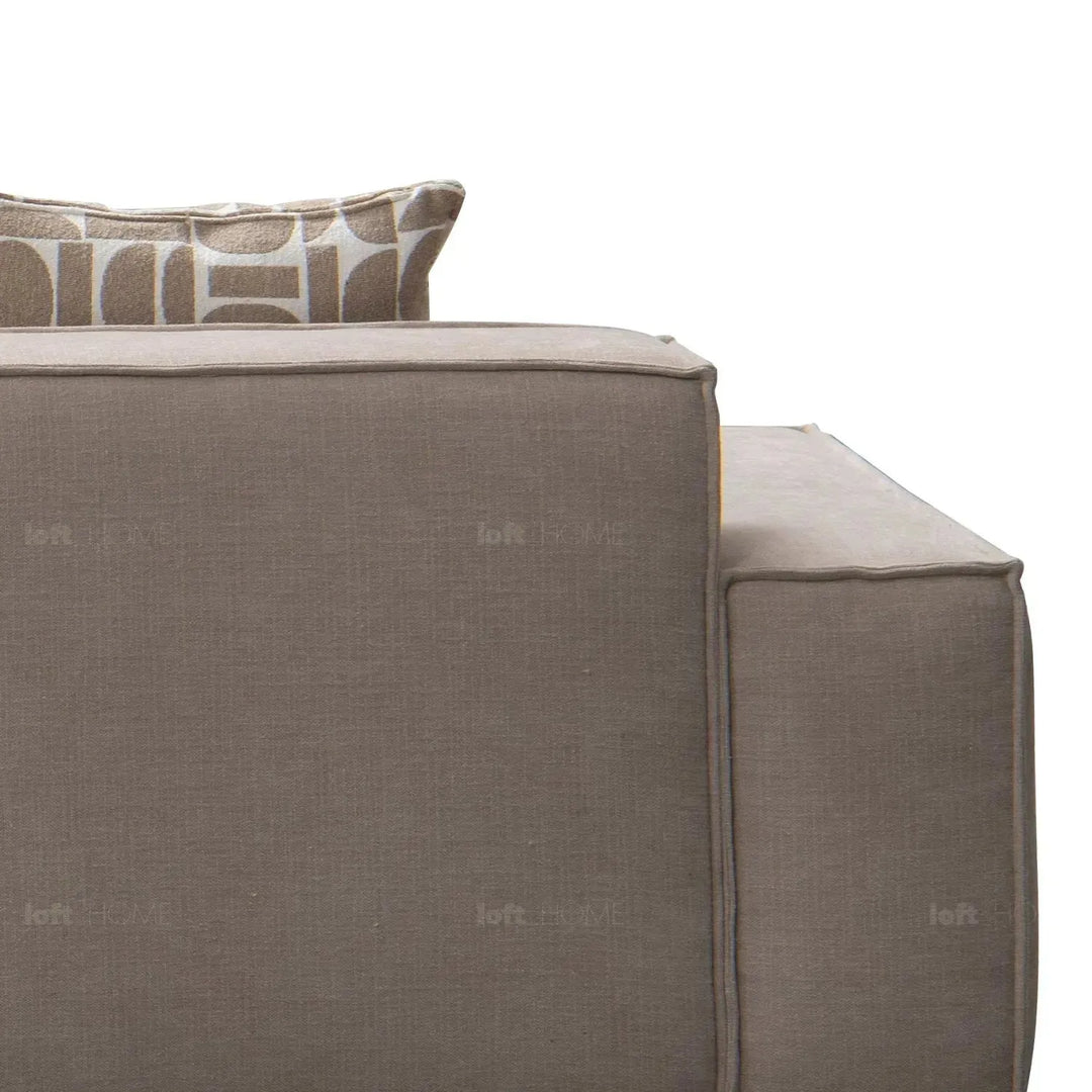 Minimalist mixed weave fabric 5 seater sofa glade in details.