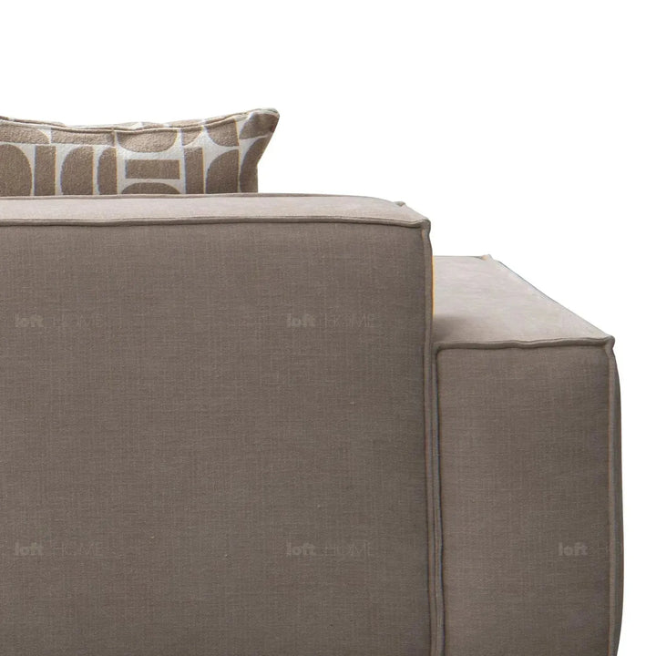 Minimalist mixed weave fabric 5 seater sofa glade in details.