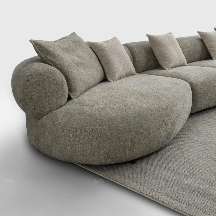 Modern mixed weave fabric l shape sectional sofa ench 4+l material variants.