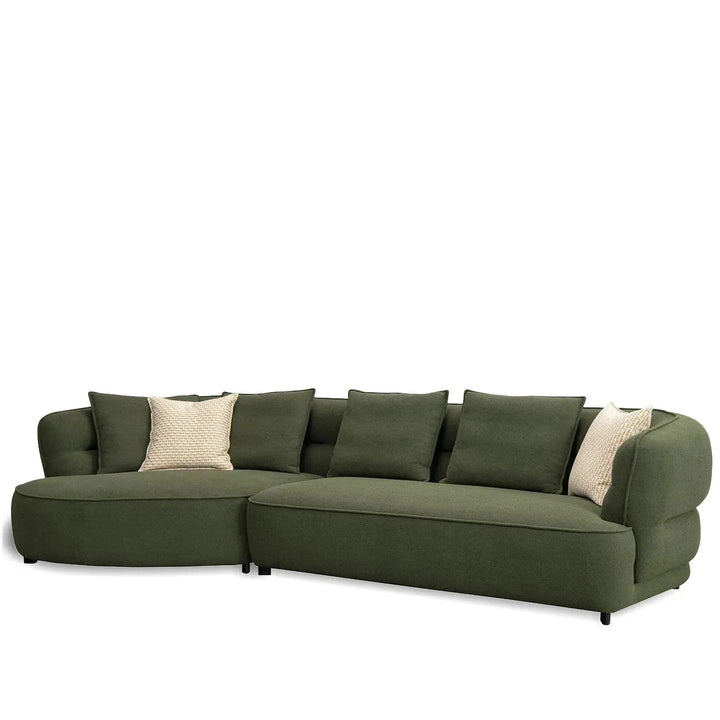 Modern sherpa fabric l shape sectional sofa fores 3+l in still life.