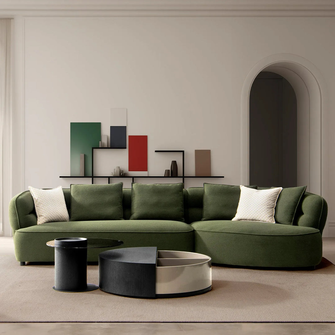 Modern sherpa fabric l shape sectional sofa fores 3+l primary product view.