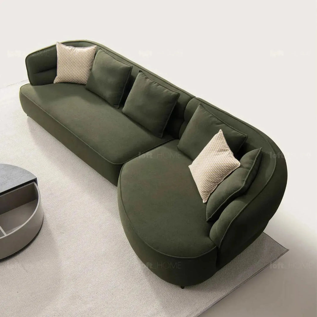 Modern sherpa fabric l shape sectional sofa fores 3+l in real life style.